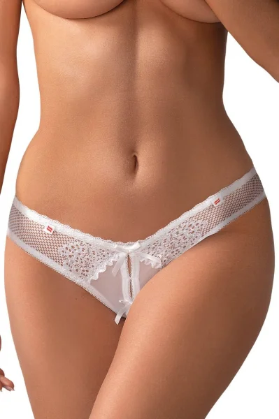 Sexy kalhotky Alabastra - otevřený klín - Bílá