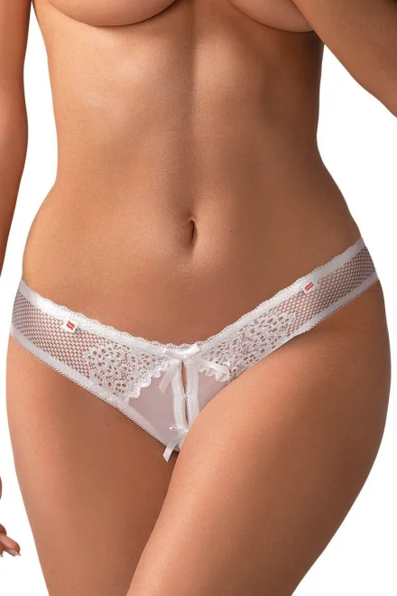 Sexy kalhotky Alabastra - otevřený klín - Bílá