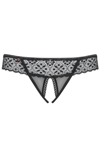 Sexy tanga Shibu - otevřený klín - Černá