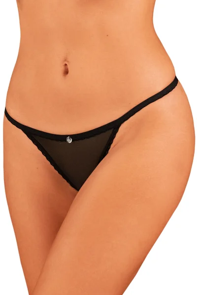 Sexy tanga Celia - otevřený klín - Černá