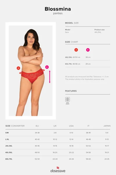 Sexy kalhotky Blossmina - Červená