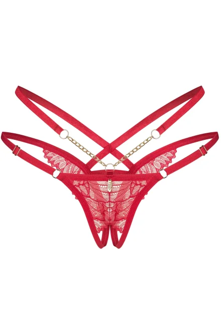 Sexy tanga Matildea - otevřený klín - Červená