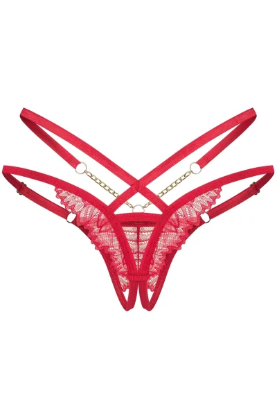 Sexy tanga Matildea - otevřený klín - Červená