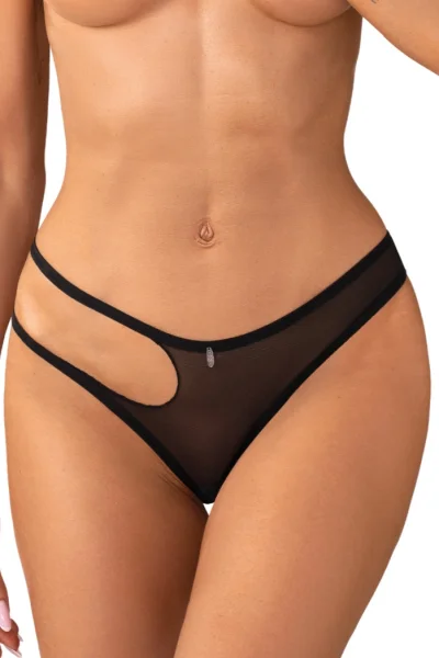 Sexy tanga Saturis - otevřený klín - Černá