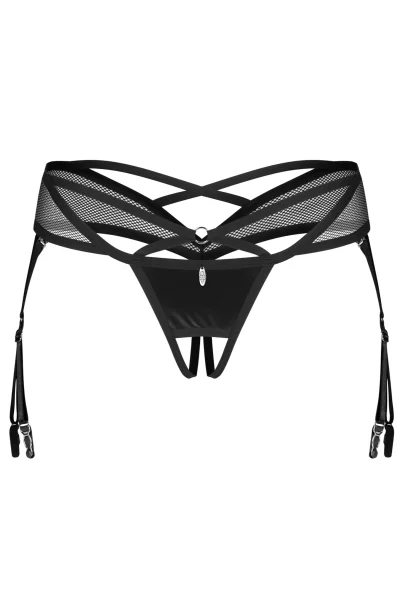 Sexy tanga Dominna - otevřený klín - Černá