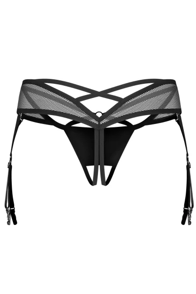 Sexy tanga Dominna - otevřený klín - Černá