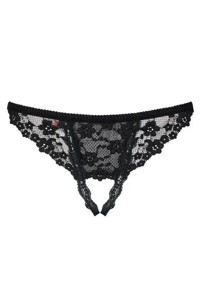 Sexy tanga Letica - otevřený klín - Černá