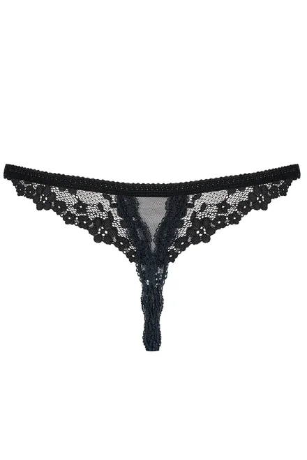 Sexy tanga Letica - otevřený klín - Černá