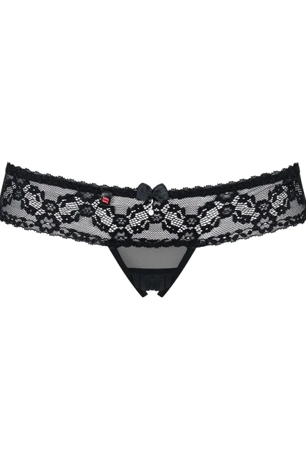 Sexy tanga 837 - otevřený klín - Černá