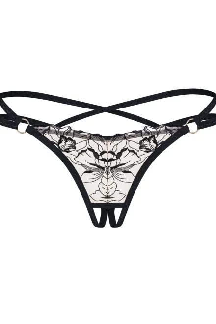 Sexy tanga - otevřený klín Vila Blanes - Černá