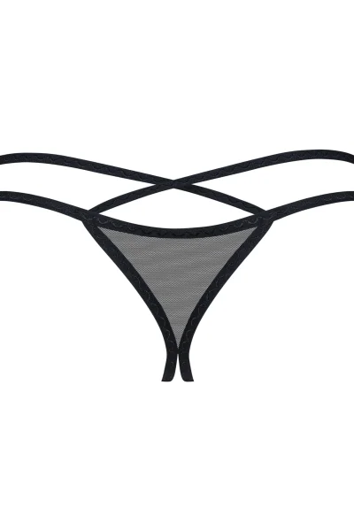 Sexy tanga - otevřený klín Vila Blanes - Černá