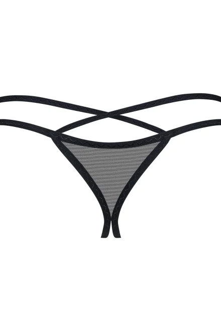 Sexy tanga - otevřený klín Vila Blanes - Černá
