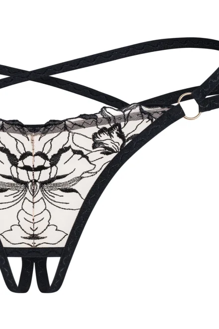 Sexy tanga - otevřený klín Vila Blanes - Černá
