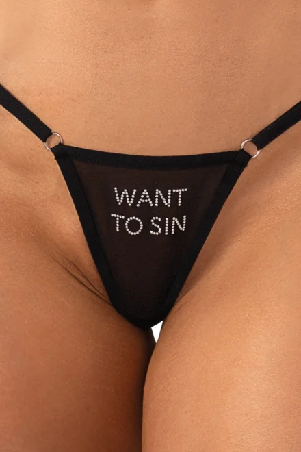 Sexy tanga Violami SIN - Černá
