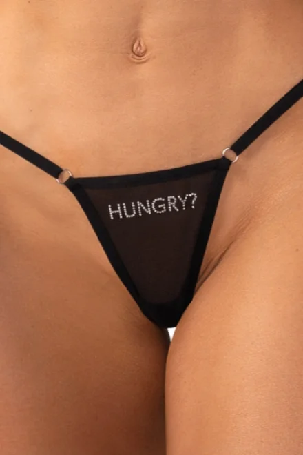 Sexy tanga Violami Hungry - Černá