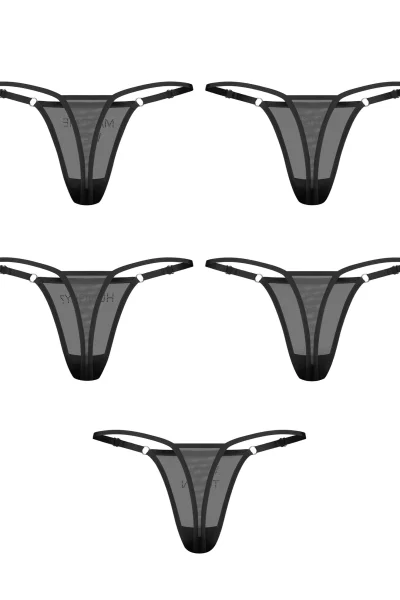 Sexy tanga Violami - 5 PACK - Černá