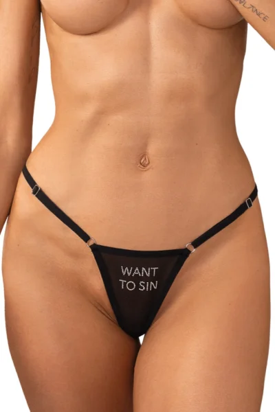 Sexy tanga Violami - 5 PACK - Černá