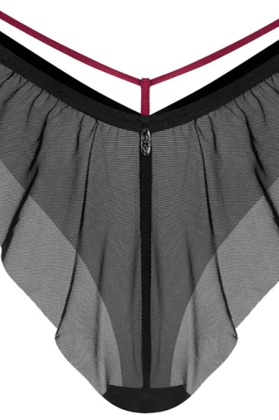 Sexy kalhotky Parisel - s volánkem - Černo-červená