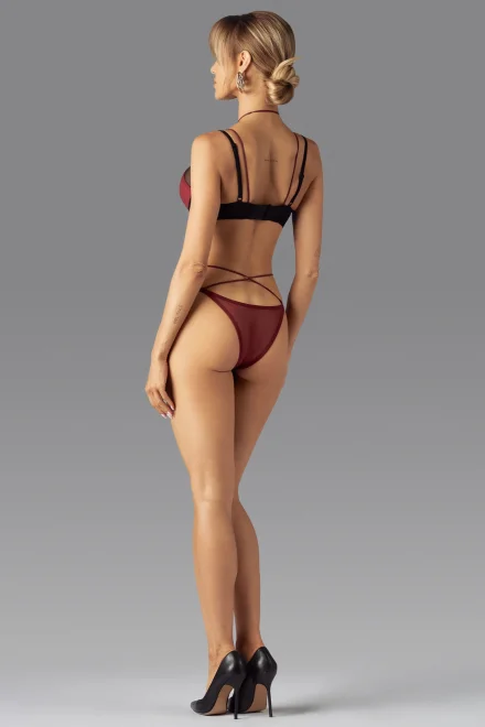 Sexy kalhotky Parisel mini - Černo-červená