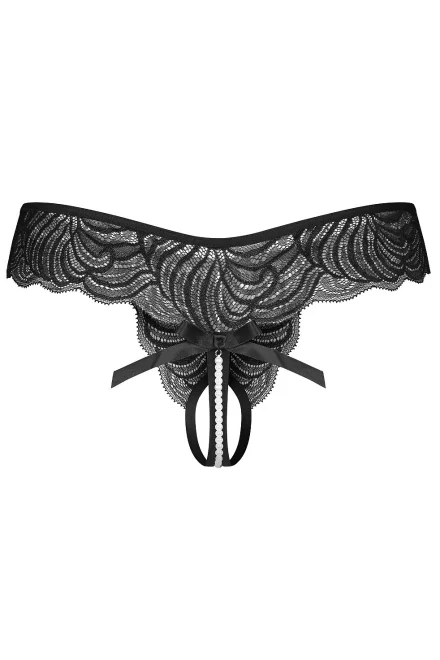 Sexy tanga Trinise - otevřený klín - Černá