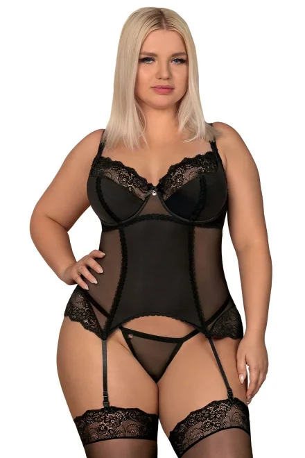 Sexy korzet Amallie/K - Černá