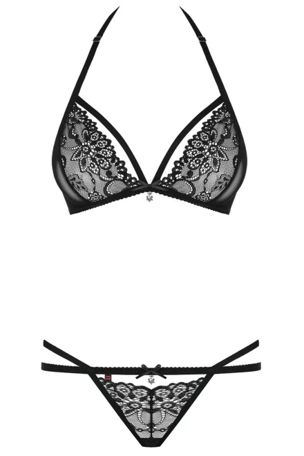 Sexy komplet 838-SET-1 Hypnotic Black - dvoudílný - Černá