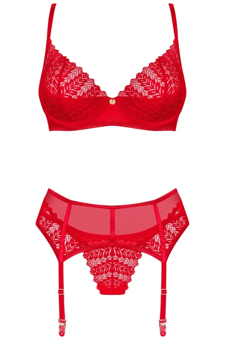 Sexy komplet Ingridia Set 3 dílný - Červená