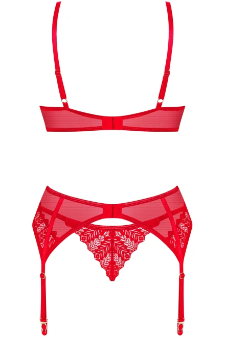 Sexy komplet Ingridia Set 3 dílný - Červená