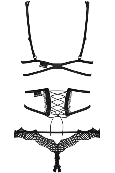 Sexy komplet Bravelle - 3 dílný - Černá