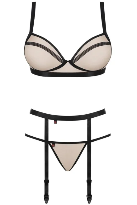Sexy komplet Nudelia - 3 dílný - Tělová