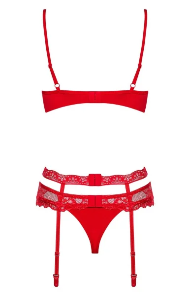 Sexy komplet Heartina - 3 dílný - Červená