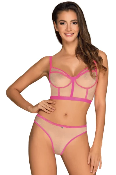 Sexy komplet Nudelia - top a kalhotky - Růžová