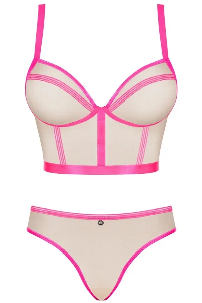Sexy komplet Nudelia - top a kalhotky - Růžová