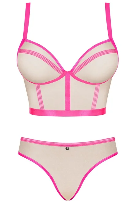 Sexy komplet Nudelia - top a kalhotky - Růžová
