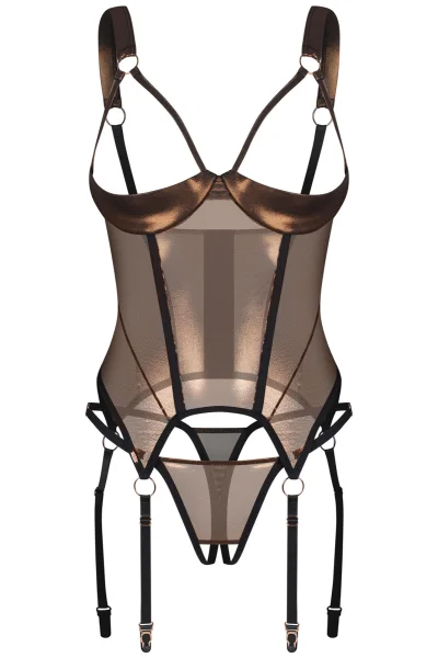 GOL Sexy korzet Soranna - 2 dílný - Zlatá