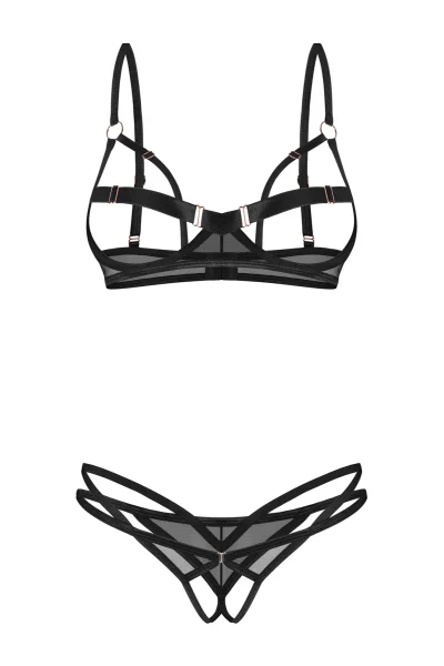 BLA Sexy komplet Euridia - 2 dílný - otevřený klín - Černá
