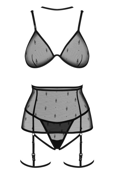 Sexy komplet Anniverse - 4 dílný - Černá