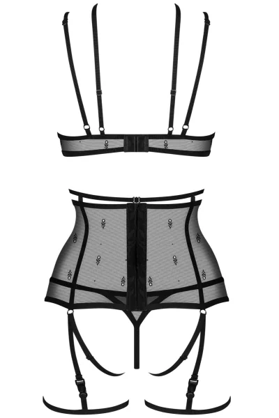 Sexy komplet Anniverse - 4 dílný - Černá