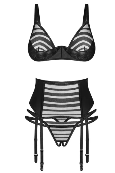 Sexy komplet Lune Bellis - 3 dílný - Černá