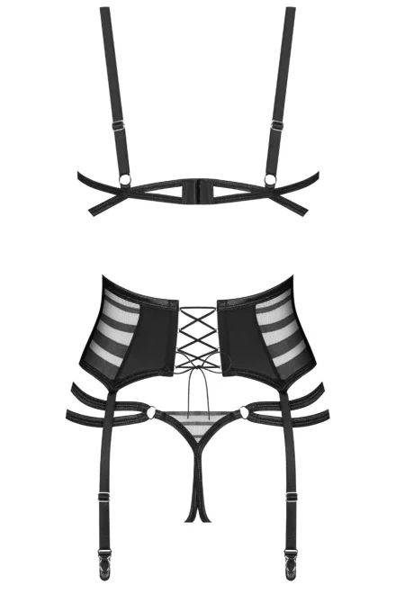 Sexy komplet Lune Bellis - 3 dílný - Černá