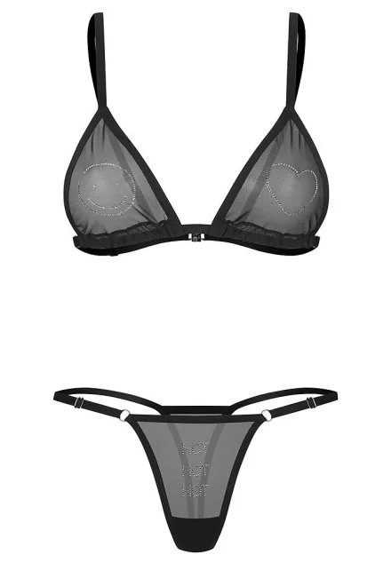 Sexy komplet Wet Me - 2 dílný - Černá