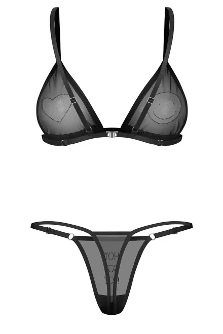 Sexy komplet Wet Me - 2 dílný - Černá