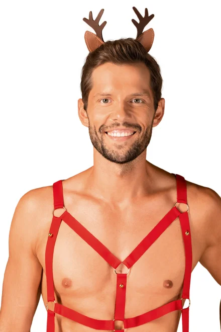 Pánský sexy kostým Mr. Reindy Christmas - Červená