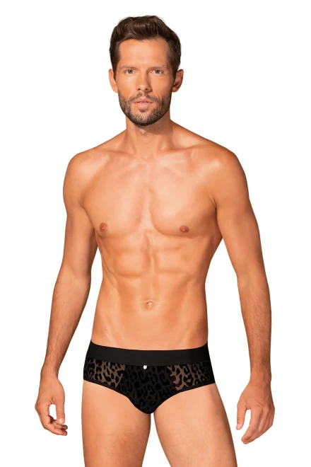Sexy pánské slipy Azmeron jockstrap - Černo-hnědá