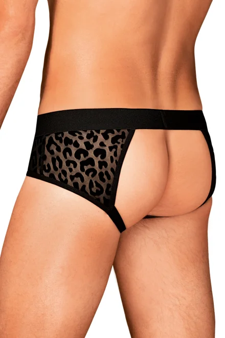 Sexy pánské slipy Azmeron jockstrap - Černo-hnědá