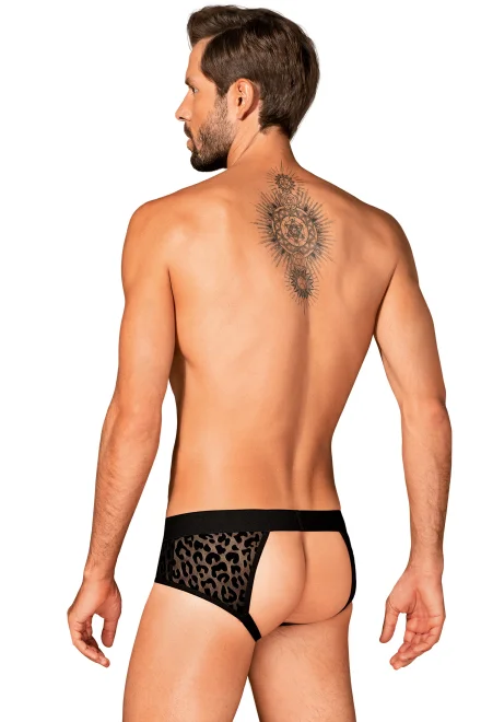 Sexy pánské slipy Azmeron jockstrap - Černo-hnědá