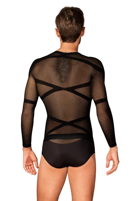 Sexy triko T101  s dlouhým rukávem - Černá