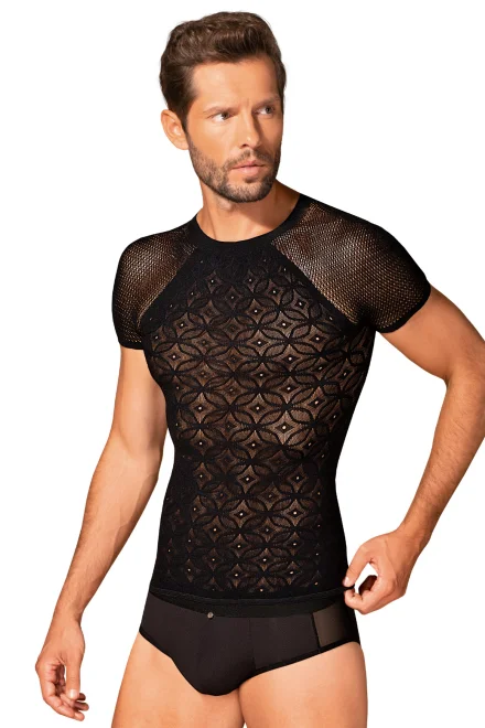 Pánské sexy triko T102 - Černá