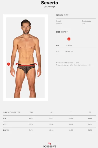 Sexy pánské slipy Severio jockstrap - Černá