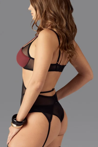 Nevyztužená podprsenka Parisel - Černo-červená